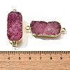 Natural Dyed Quartz Crystal Links Connector Charms G-K189-02LG-04-3