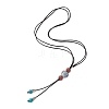 3Pcs 3 Styles Retro Glass & Porcelain & Alloy Snake Adjustable Nylon Cord Y Necklaces for Women NJEW-JN05360-6