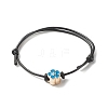 Flower Acrylic Enamel Beads Adjustable Cord Bracelet for Teen Girl Women BJEW-JB07047-5