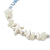 4Pcs 4 Colors Summer Natural Shell & Synthetic Magnesite Star & Glass Seed Beaded Anklets AJEW-AN00680-4