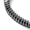 Faceted Square Synthetic Non-magnetic Hematite Beaded Necklaces NJEW-Q341-01-2