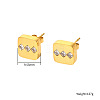 304 Stainless Steel & Clear Cubic Zirconia Stud Earrings WGB6216-01-2
