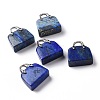 Natural Lapis Lazuli Brass Pendants KK-E274-01P-020-1