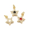 Brass Micro Pave Cubic Zirconia Pendants KK-K401-28G-1