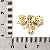 Brass Micro Pave Clear and Black Cubic Zirconia Elephant Connector Charms KK-A296-44B-G-3