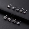 316L Surgical Stainless Steel Pearl Pink Cubic Zirconia L-Shaped Nose Rings WG135CD-17-1