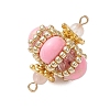 Dyed Synthetic Imperial Jasper & Handmade Glass Seed Beaded Rhombus Connector Charms PALLOY-MZ00960-03-4