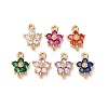 Brass Pave Cubic Zirconia Connector Charms ZIRC-L105-01G-1