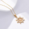 304 Stainless Steel Crystal Rhinestone Helm Pendant Necklaces NJEW-Z057-02A-G-1