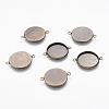 Brass Blank Base Connector Settings Fit for Cabochons X-KK-A055-AB-1
