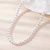 Imitation Pearl Round Beaded Necklaces Vintage Style Simple and Elegant Collarbone Chain LE1291-3