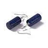 Natural Lapis Lazuli Cylindrical Dangle Earrings EJEW-D188-01P-03-3
