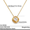 304 Stainless Steel Pave Clear Cubic Zirconia Geometric Pendant Necklaces for Women WGD0538-01-1