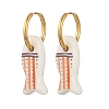 Handmade Porcelain & 316L Surgical Stainless Steel Hoop Dangle Earrings EJEW-JE07530-4