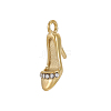 304 Stainless Steel Micro Pave Clear Cubic Zirconia Pendants STAS-OY012-46G-1