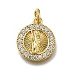 Brass Micro Pave Clear Cubic Zirconia Pendants ZIRC-I070-073G-1