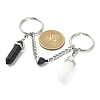 Natural Black Obsidian & White Jade Bullet Keychain KEYC-TA00016-2