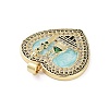 Rack Plating Brass Micro Pave Clear Cubic Zirconia Pendants KK-H474-24A-03G-2