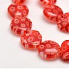 Handmade Millefiori Glass Heart Bead Strands LK-P017-M-4