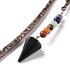 Natural Obsidian Bookmark AJEW-C025-01H-4