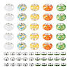 50Pcs 5 Colors Transparent Resin Rondelle European Beads RESI-TA0005-63A-2