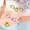 10Pcs 5 Colors Alloy Spring Gate Rings FIND-TA0008-59A-5