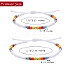 4Pcs 4 Style Glass Seed & 303 Stainless Steel Braided Bead Bracelets and Anklets Set SJEW-SW00003-06-7