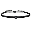 Adjustable Handmade Woven Waxed Cord Braided Bracelets with Acrylic Letter Beads LS-OI4298-2-1