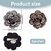 2Pcs Velet & Rhinestone Brooches JEWB-FH00025-2