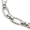 Non-Tarnish 304 Stainless Steel Faceted Oval Link Chain Bracelet BJEW-K226-13P-2