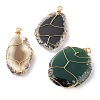 Natural & Synthetic Agate Pendants PALLOY-JF00585-1