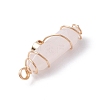 Natural Rose Quartz Copper Wire Wrapped Pointed Pendants PALLOY-JF02535-03-4