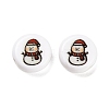 Christmas Theme Printed Opauqe Acrylic Beads OACR-R004-01G-2