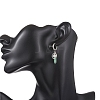 304 Stainless Steel Mixed Stone Column Hoop Earrings EJEW-JE06791-5