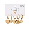 5Pcs 304 Stainless Steel Crystal Rhinestone Hoop Earrings EJEW-G447-04G-4