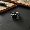 304 Stainless Steel with Glass Finger Rings for Men FS-WGAAEBE-07-2