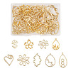 Spritewelry 36Pcs 9 Style Rack Plating Alloy Open Back Bezel Pendants FIND-SW0001-13-9