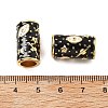Brass Micro Pave Clear Cubic Zirconia Column European Beads KK-Z114-15G-B02-3