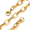 304 Stainless Steel Textured Cable Chain Necklaces NJEW-Q013-01G-2
