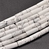 Natural Howlite Column Beads Strands G-F247-07-1