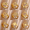 Simple Style 304 Stainless Steel Cuff Rings for Women FS-WGD177D-02-2