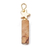 Natural Crazy Lace Agate/Map Stone/Flower Amazonite/Wood Lace Stone Rectangle Pendants PALLOY-JF02971-3