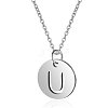 Non-Tarnish 201 Stainless Steel Initial Pendants Necklaces NJEW-S069-TN507-U-1