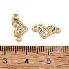 SHEGRACE Brass Micro Pave Clear Cubic Zirconia Connector Charms XGRQ3P757-597G-3