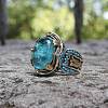 Oval Alloy with Glass Finger Rings FS-WG0E890-05-2