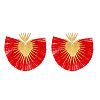 Fan Tassel Geometric Alloy Stud Earrings WH-WGFAF47-03-1