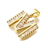 Rack Plating Brass Micro Pave Cubic Zirconia Pendants KK-L226-100G-M-2