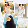 Flower Cloth Rhinestone Broochs JEWB-WH20009-06P-04-5
