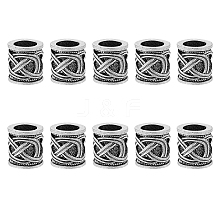 DICOSMETIC 10Pcs Tibetan Style Alloy Dreadlocks Braiding Beads OHAR-DC0001-06B