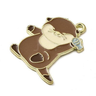 Golden Plated Alloy Enamel Pendants ENAM-L049-02G-02-1
